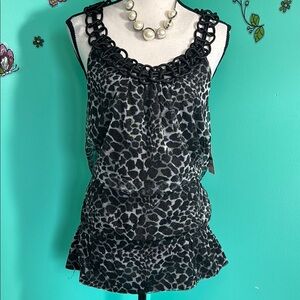 INC Leopard Print Sleeveless Top